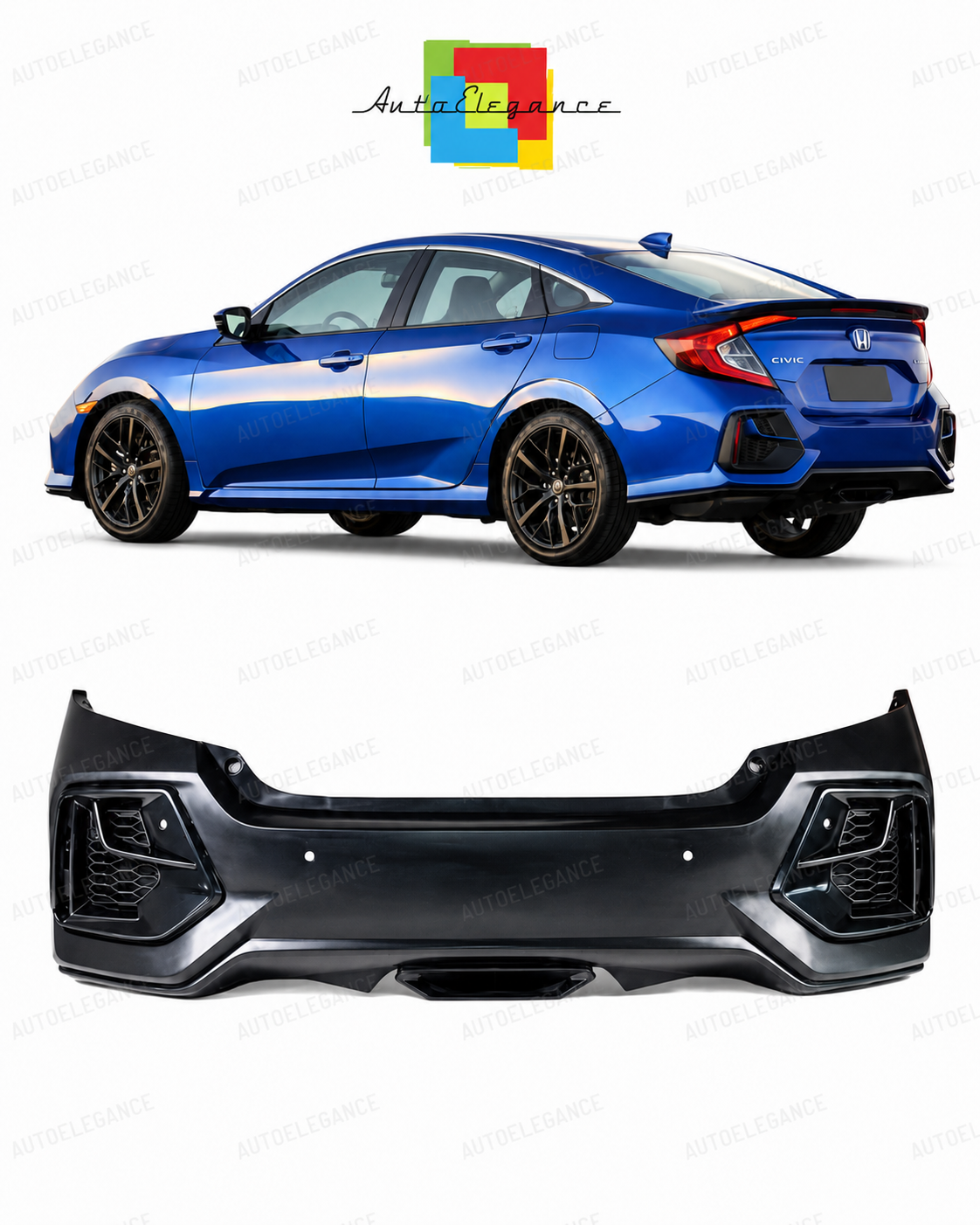 💕PARAURTI POSTERIORE PER HONDA CIVIC 16- LOOK NUOVO SI💕