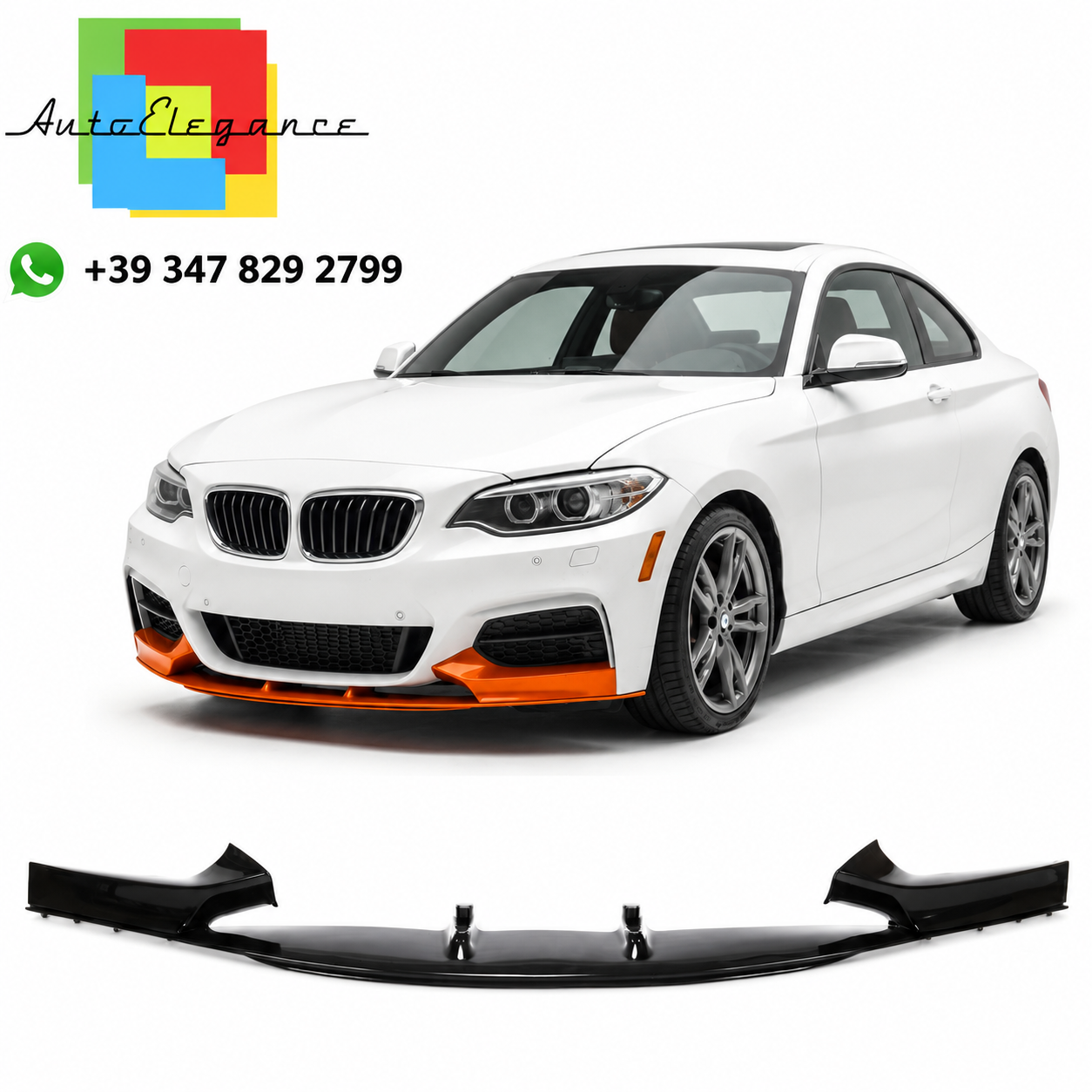 👉Spoiler anteriore nero lucido adatto per BMW Serie 2 F22 F23 2014-2021👈