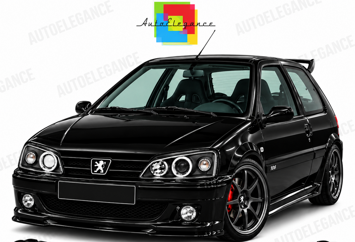 ART.11088 FARI ANTERIORI ADATTO PER PEUGEOT 106 08.96-03 LED NERO