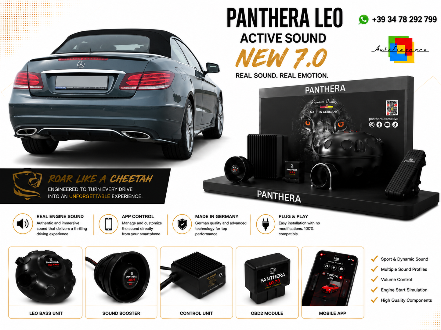 💕ART.2672 PANTHERA Soundsystem Booster 7.0-Mercedes - Benz E C207/ A207  💕