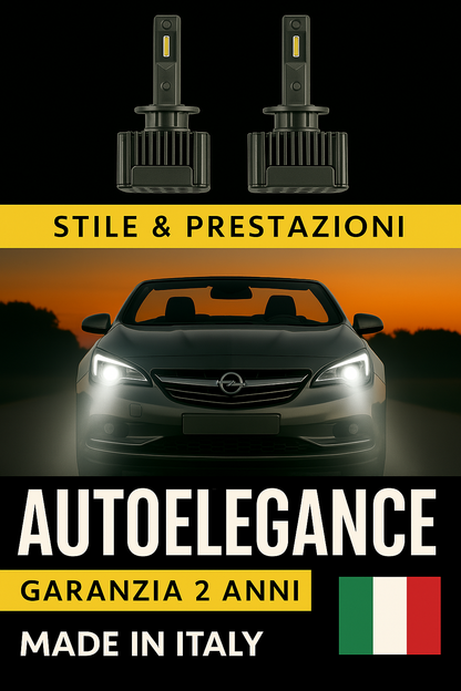 ⭐KIT LED D1S 6000K ANABBAGLIANTI PER OPEL CASCADA – LUCE BIANCA POTENTE⭐