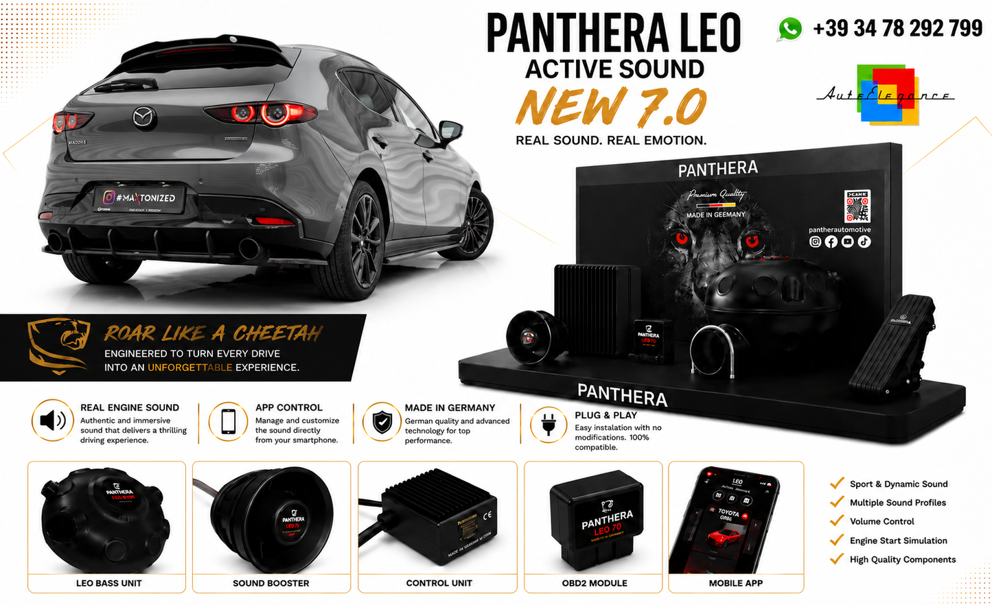 💕ART.2672 PANTHERA Soundsystem Booster 7.0-Mazda 3 Mk4💕