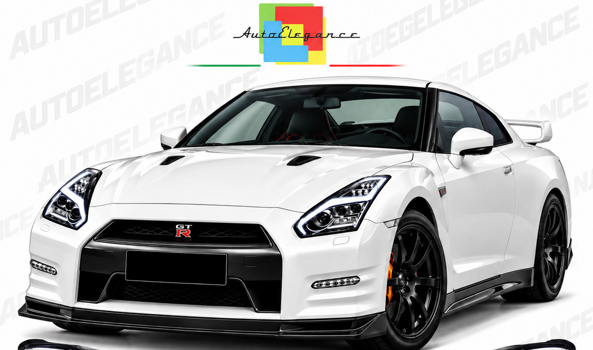 ART.11102 FARI  ANTERIORI ADATTO  PER NISSAN GT-R 08-11.13 LED CROMATO