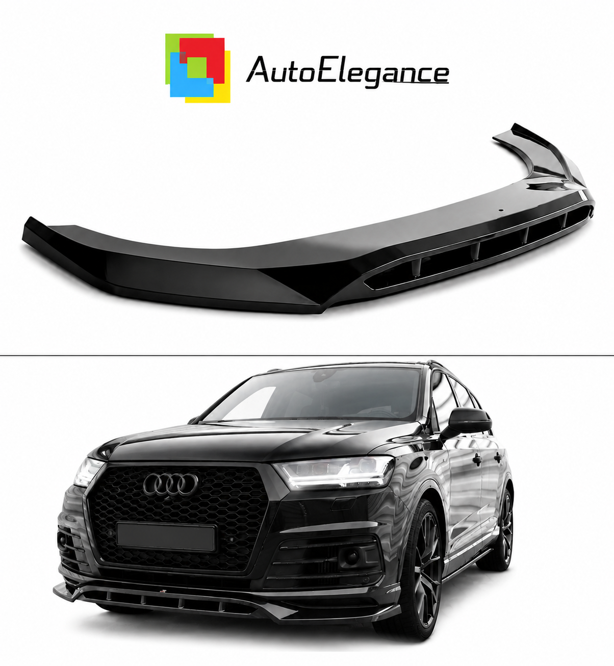SPLITTER SUITABLE FOR VW GOLF 8 GTI GTD RLINE LOOK GLOSSY BLACK SPORTY DESIGN 