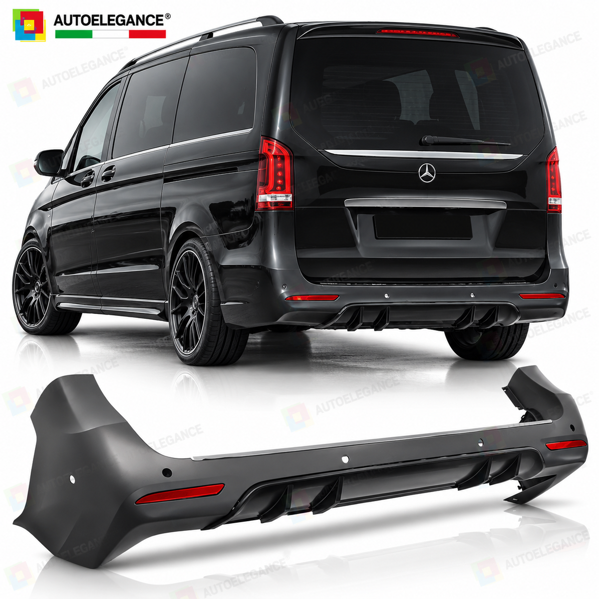 Paraurti posteriore Sport con PDC ADATTO PER Mercedes Classe V W447 (2014-2019)