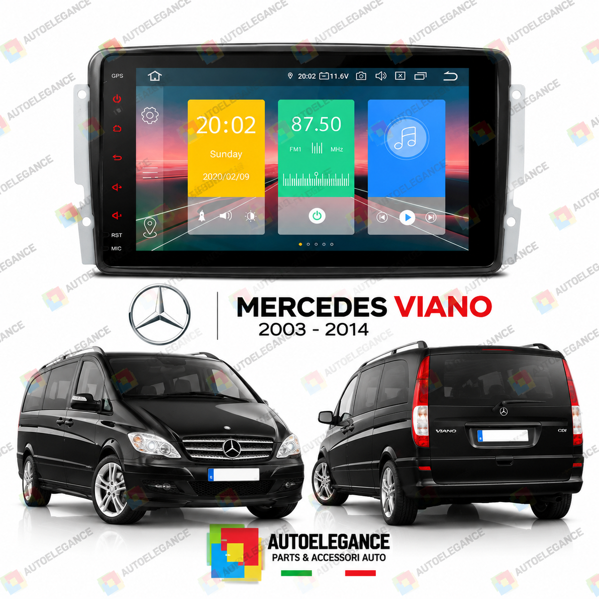 RADIO GPS ANDROID 12 ADATTO PER MERCEDES VIANO