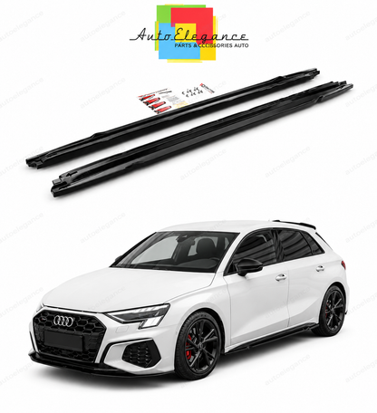 💕ART.2227   Sotto minigonne  adatto per  Audi S3 / A3 S Line 8Y  nero lucido 💕
