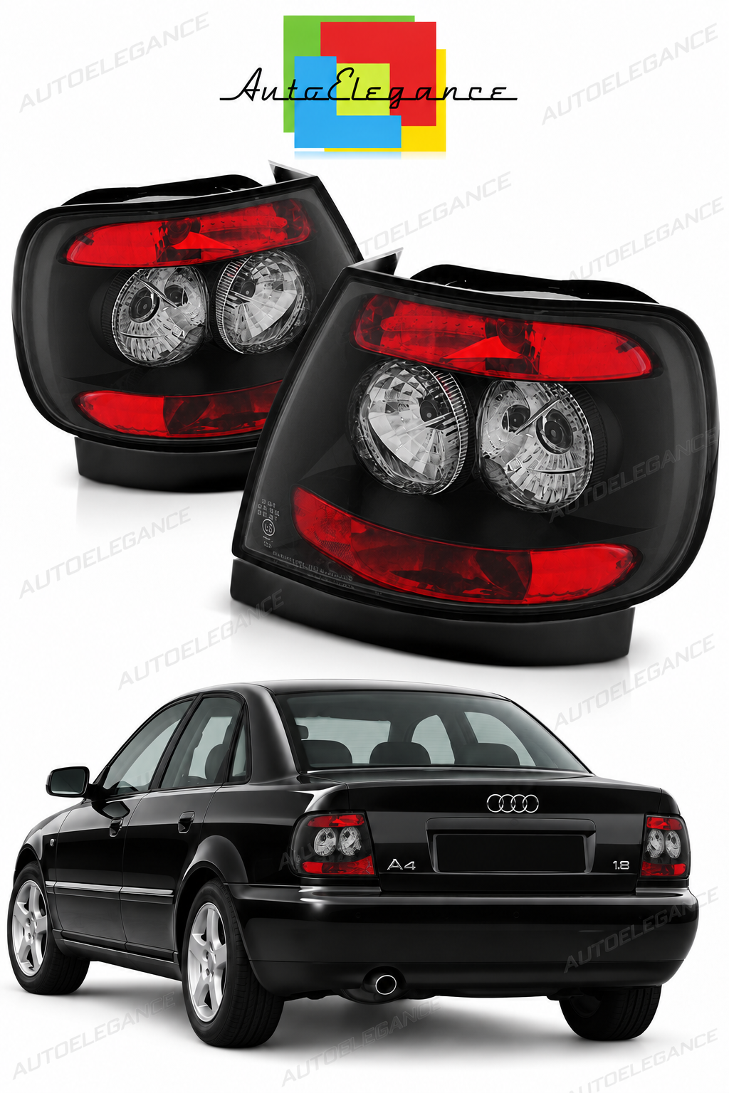 👉Fanali posteriori neri adatto per Audi A4 11.94-09.00👈