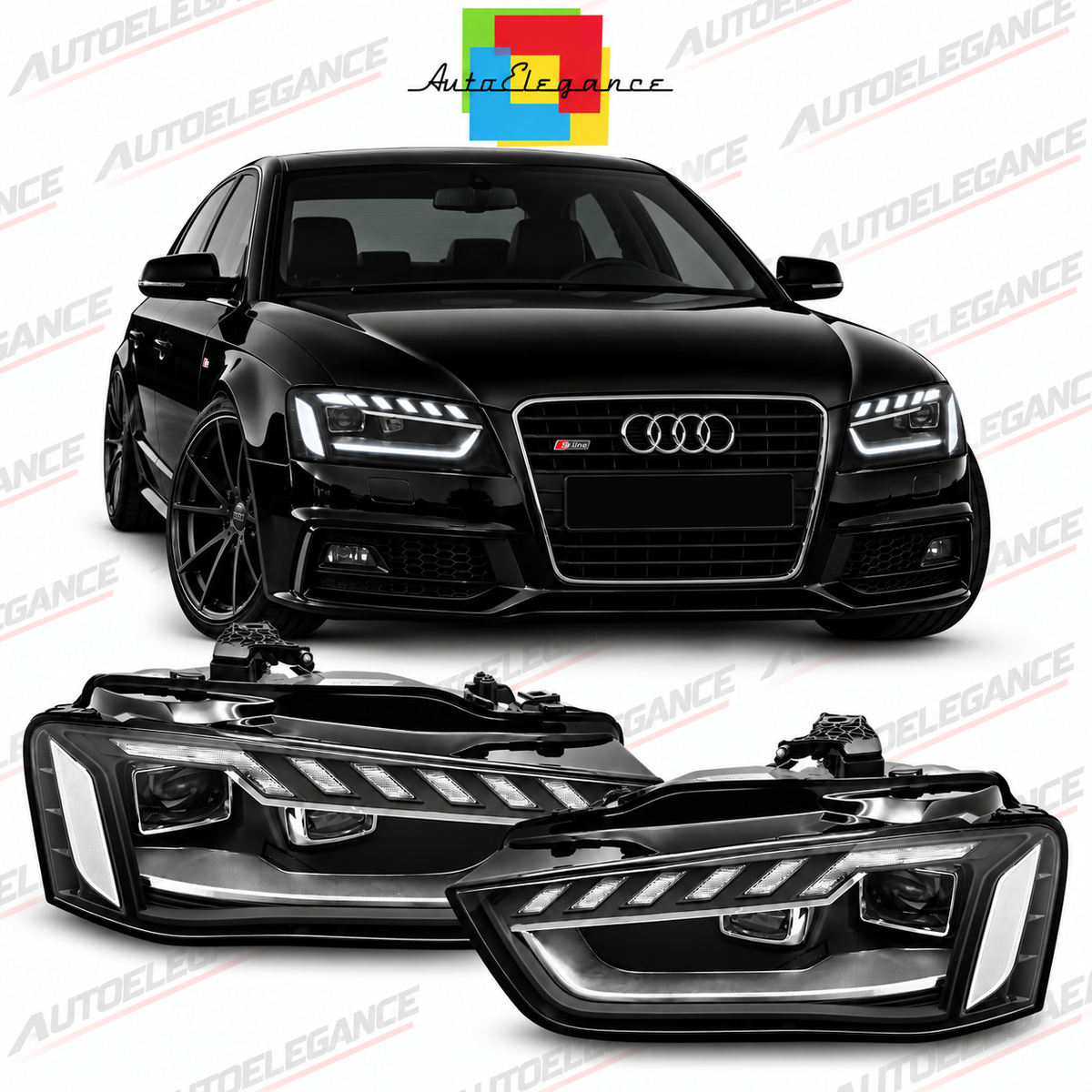 💕ART.10634 FARI  ANTERIORI ADATTO  PER AUDI A4 B8 12-15💕
