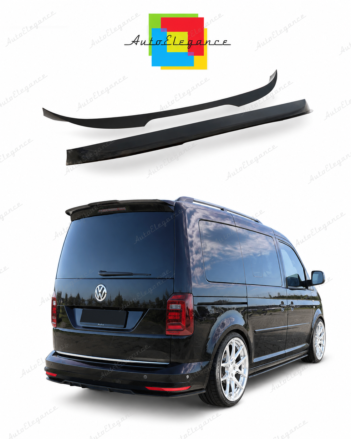 💕Spoiler  adatto  per  VW Caddy Mk4 nero  lucido ABS💕