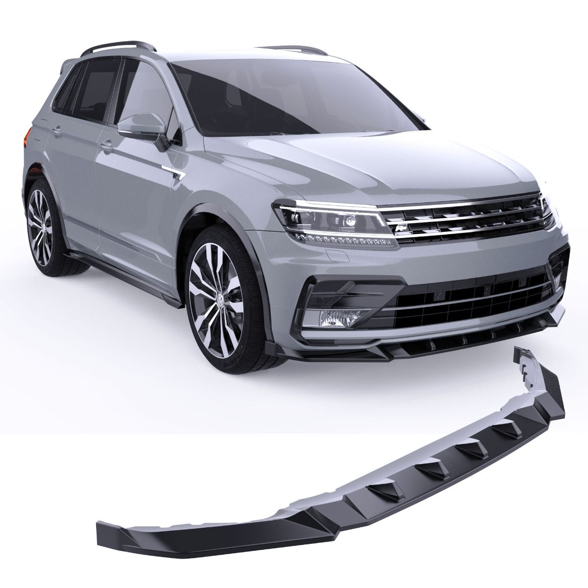 2422⭐Splitter anteriore adatto per Volkswagen Tiguan Mk2 R‑Line (2015–2020)⭐