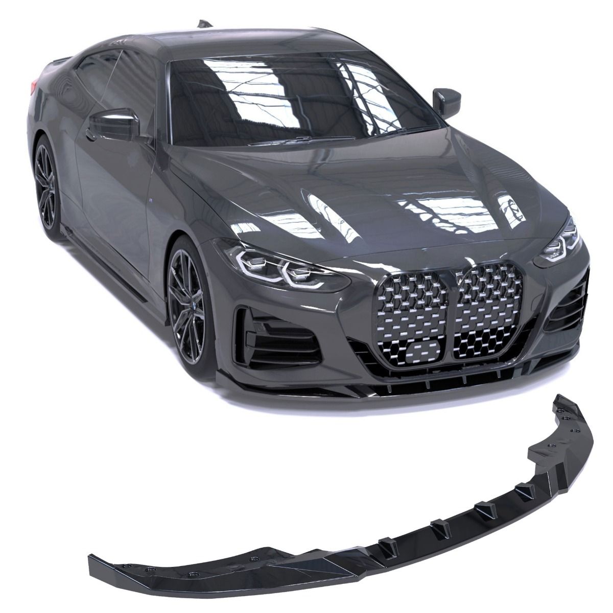 4604⭐Splitter anteriore adatto per BMW Serie 4 Coupé (G22/G23) M-Pack 20-24⭐