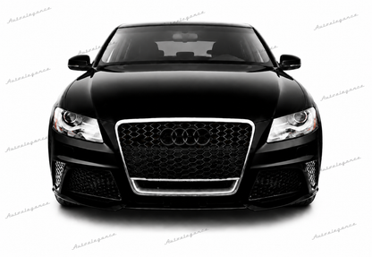 🔥ART.0612 GRIGLIA AUDI  A4 B8 07-11 LOOK RS4 BORDO CROMATO QUATTRO SATINATO🔥