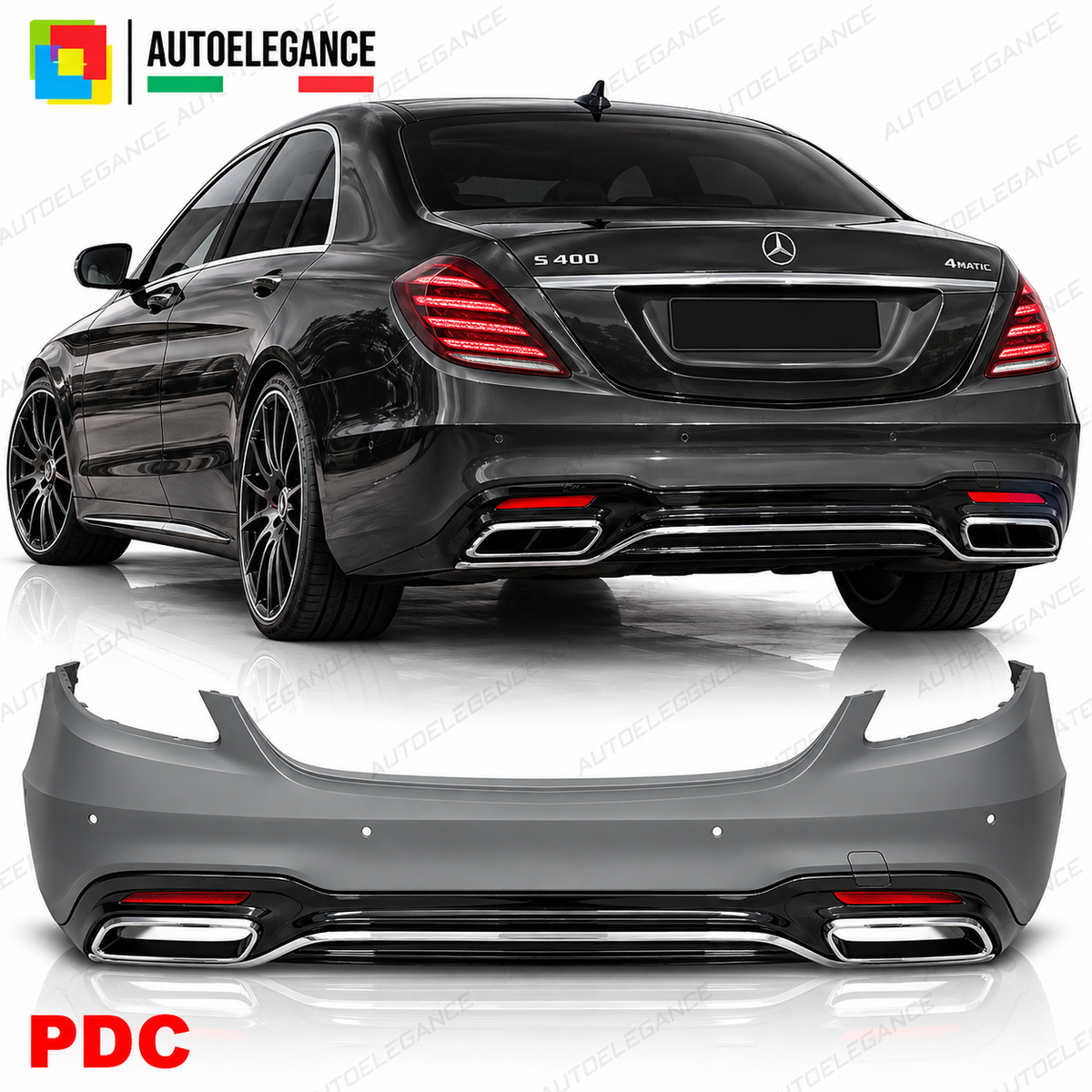 PARAURTI POSTERIORE SPORT ADATTO PER MERCEDES S-CLASS W222 18-20 LOOK AMG