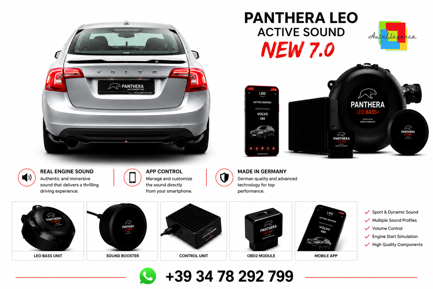 💕 ART.2672 PANTHERA Soundsystem Booster 7.0 -Volvo S60 Mk2💕