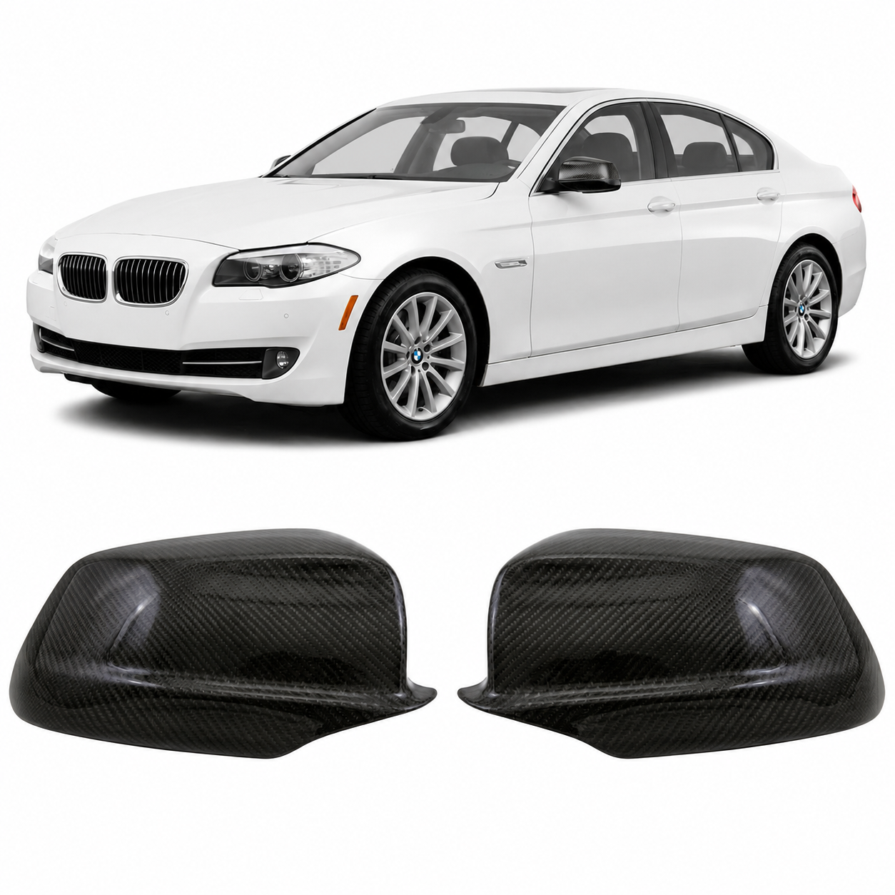 👉Calotte specchietti in carbonio per BMW Serie 5 F10 F11 F07 2010-2013 👈