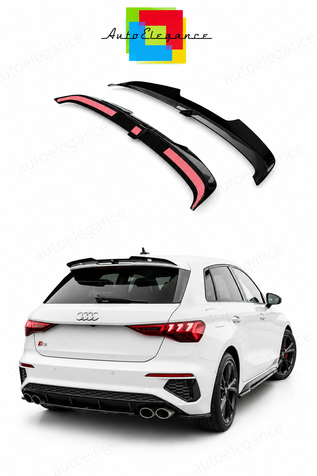 💕Spoiler  adatto per  Audi RS3/S3/A3 S-Line Sportback 8Y (2020- nero lucido 💕