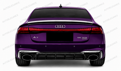 💫ART.10226 DIFFUSORE + TERMINALI PER AUDI A7 18-23 LOOK RS7 NERO LUCIDO CROMATO💫