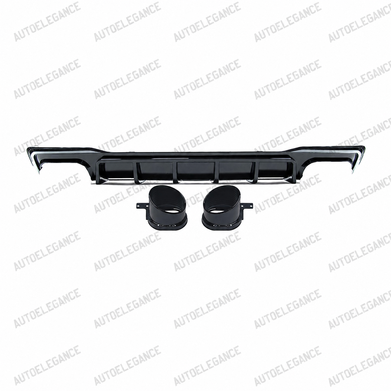 💫ART.10226 DIFFUSORE + TERMINALI PER AUDI A7 18-23 LOOK RS7 NERO LUCIDO CROMATO💫