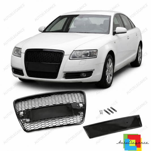 👉Griglia anteriore lucida nera adatta per Audi A6 C6 4F 2004-2008👈