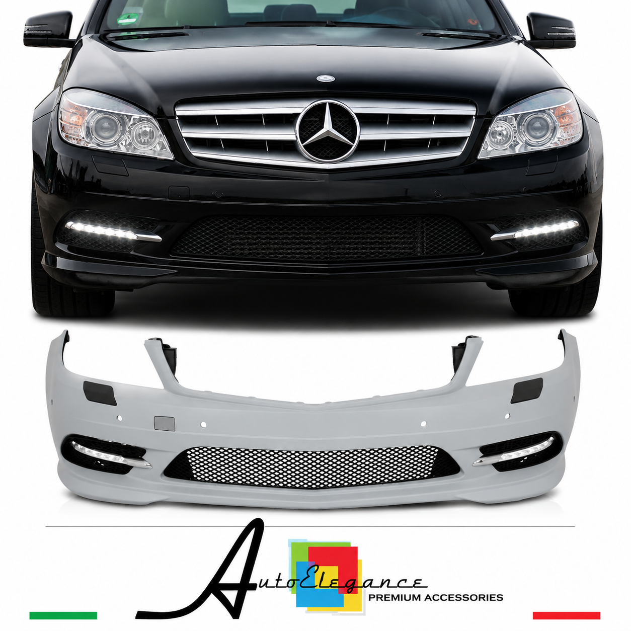 PARAURTI ANTERIORE PER MERCEDES W204 07-11 LOOK AMG