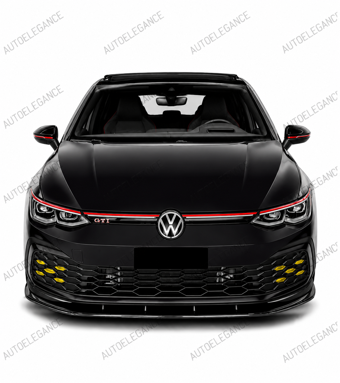 SPLITTER SUITABLE FOR VW GOLF 8 GTI GTD RLINE LOOK GLOSSY BLACK SPORTY DESIGN 