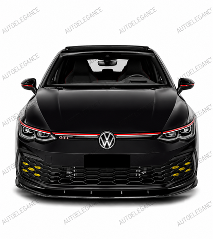 SPLITTER SUITABLE FOR VW GOLF 8 GTI GTD RLINE LOOK GLOSSY BLACK SPORTY DESIGN 