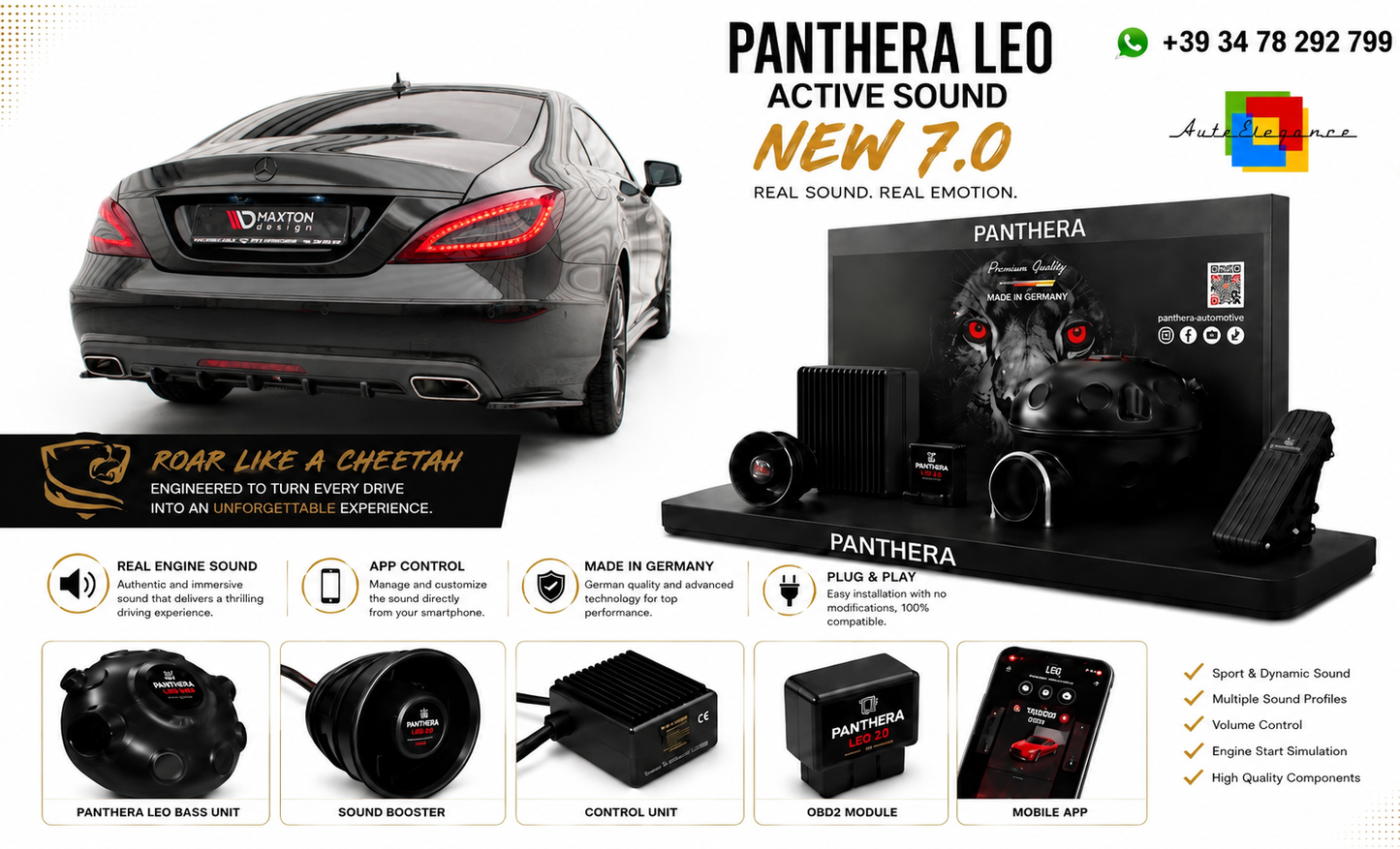 💕ART.2672 PANTHERA Soundsystem Booster 7.0-Mercedes-Benz CLS C218💕