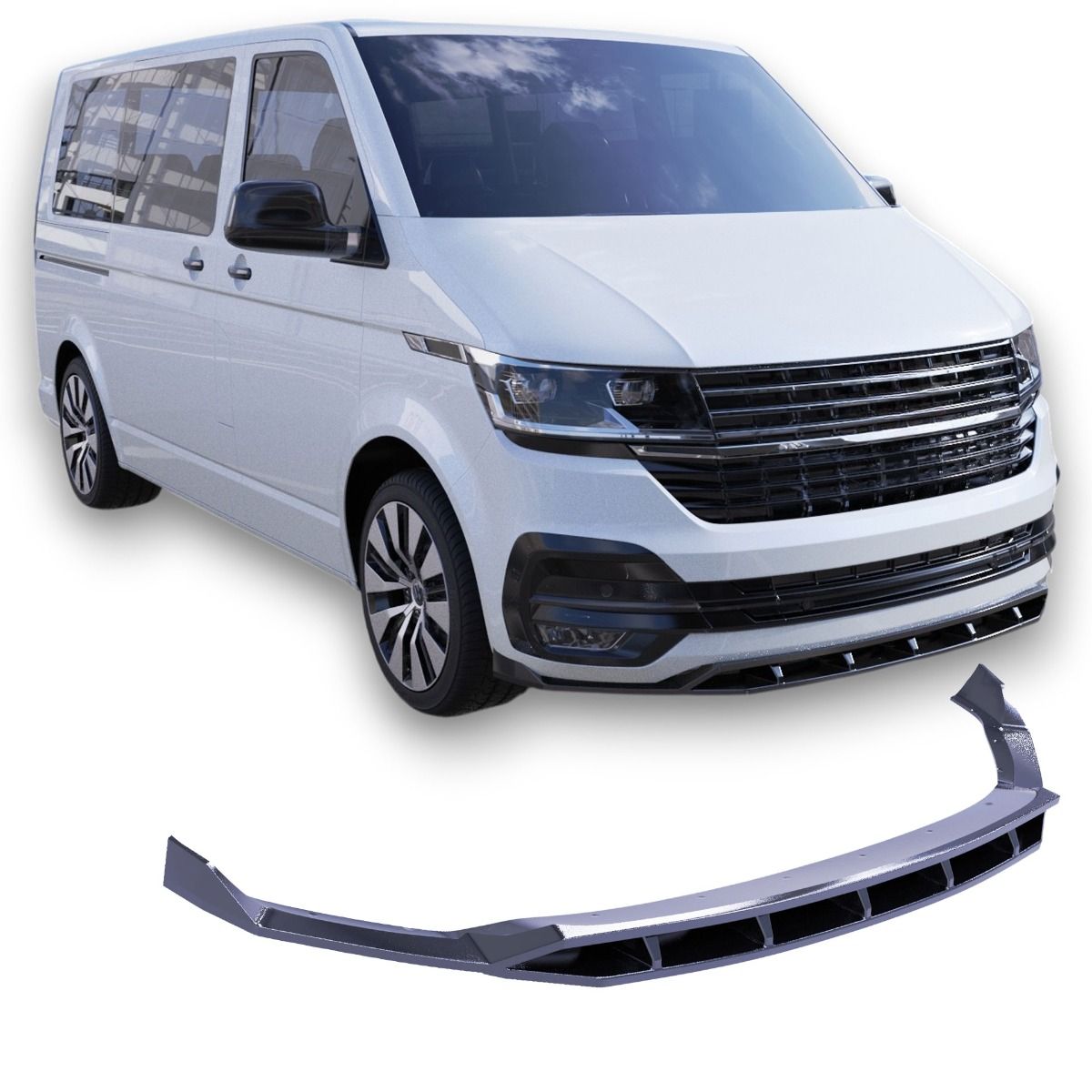 2464⭐Splitter anteriore adatto per Volkswagen Transporter T6.1 (2019–2021)⭐