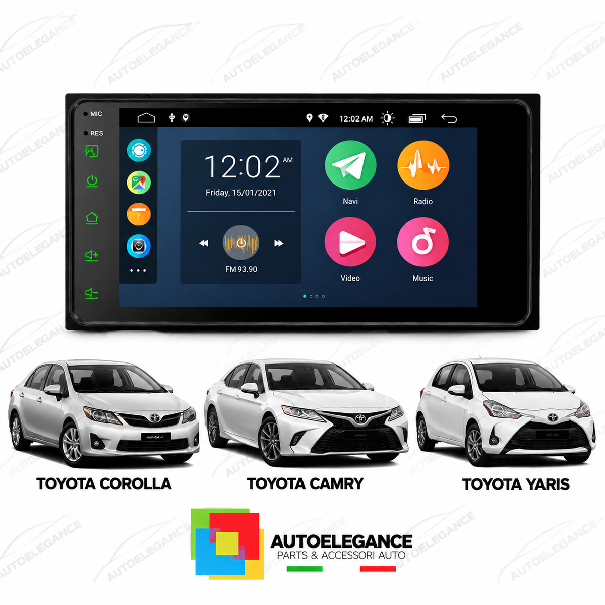 RADIO GPS ANDROID 12 ADATTO PER TOYOTA COROLLA CAMRY YARIS VIOS RAV4