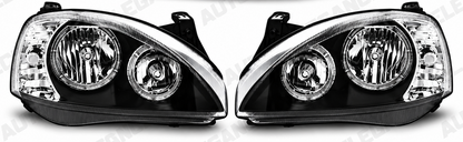 ART.10994 FARI  ANTERIORI ADATTO PER OPEL CORSA C 11.00-09.06 LED NERO