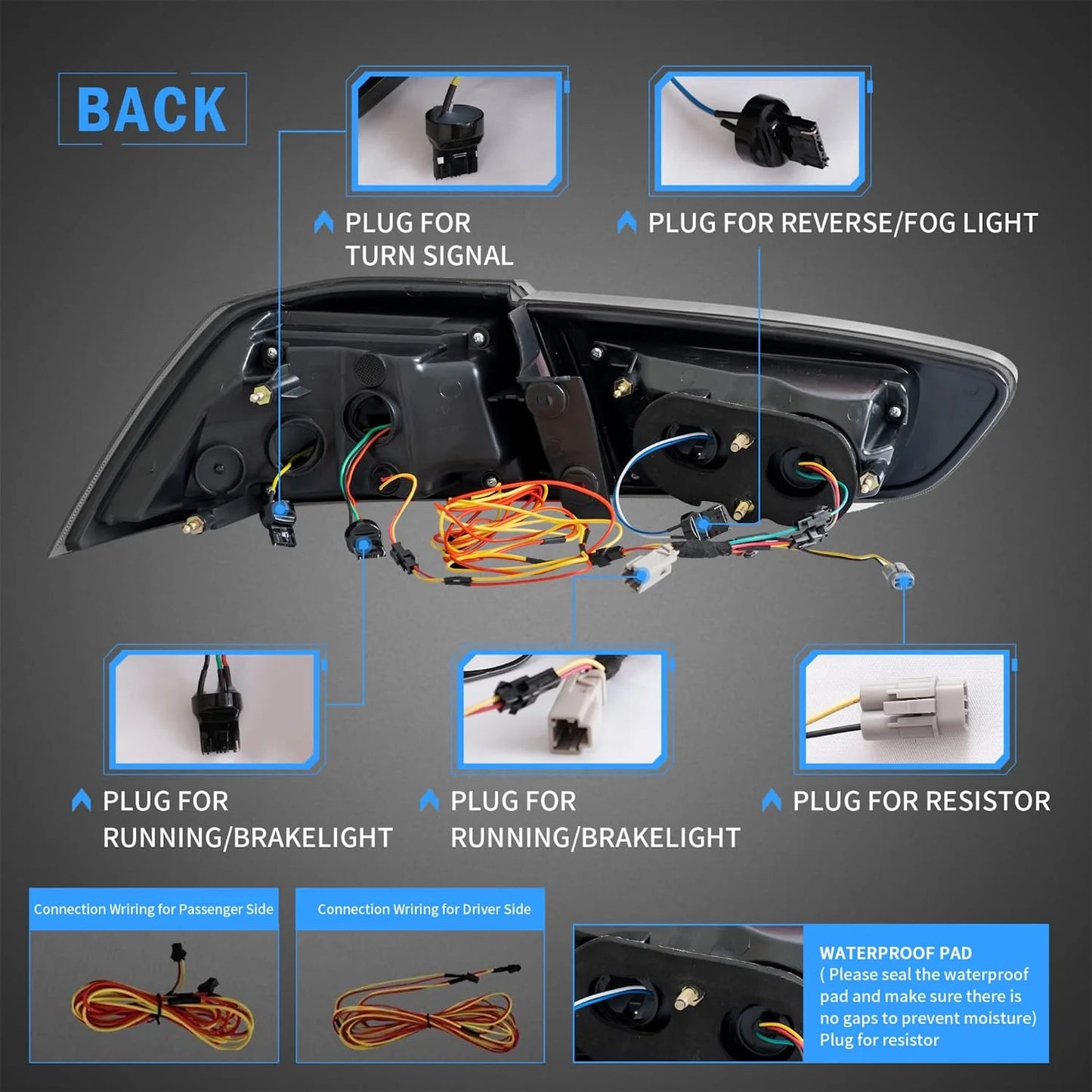 Luci posteriori a LED per Mitsubishi Lancer EVO X 2008-2018 [Non adatte a Sportback/ fortis/ io]
