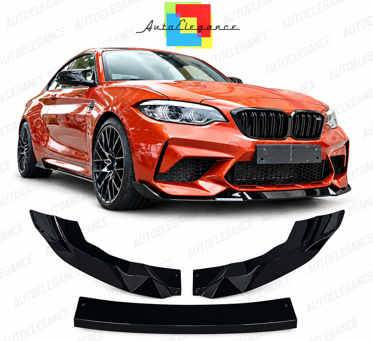 ART.10884 SPLITTER ADATTO PER BMW F87 M2 NERO  LUCIDO