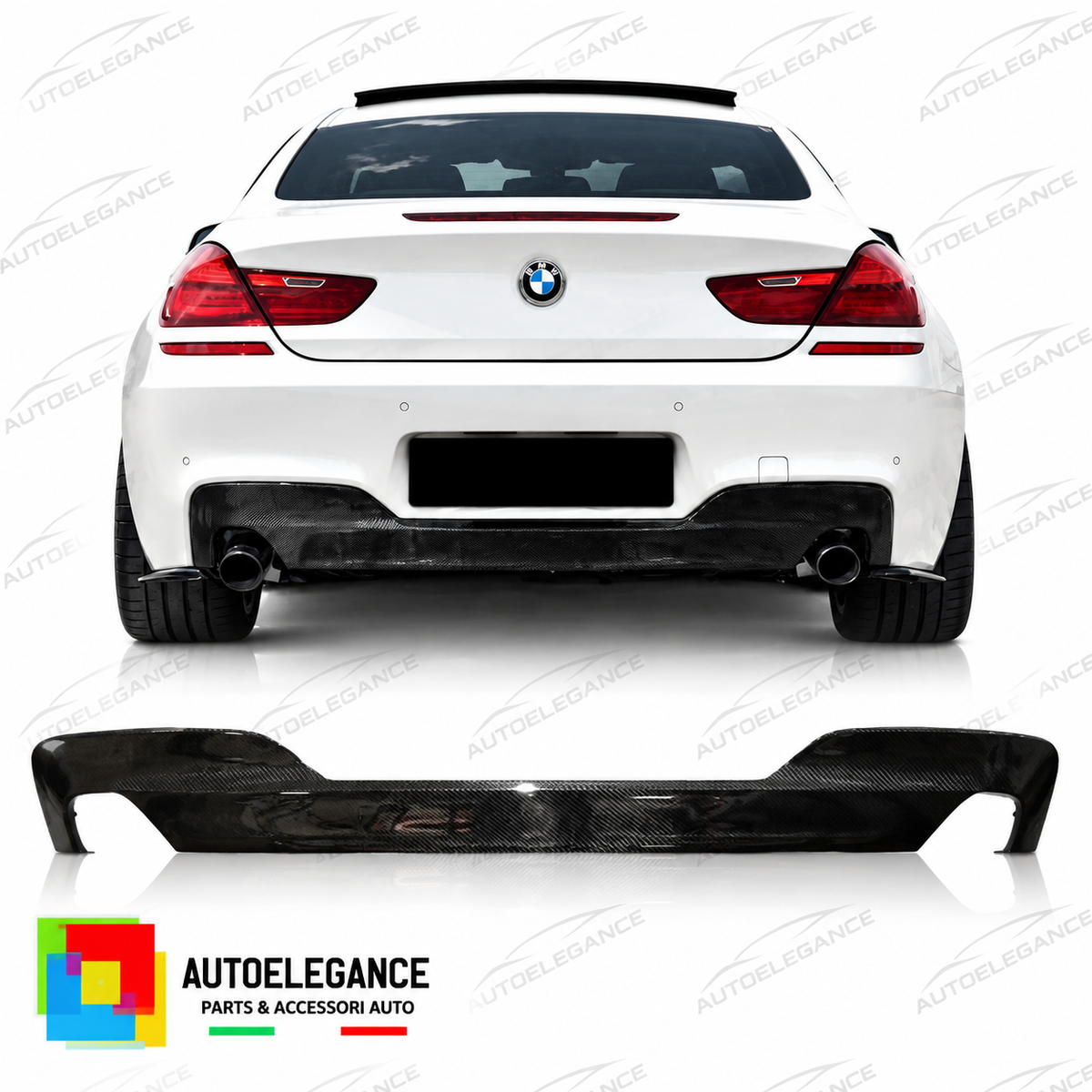 DIFFUSORE  ADATTO PER BMW F06 F12 F13 CARBONIO USCITA SINGOLA