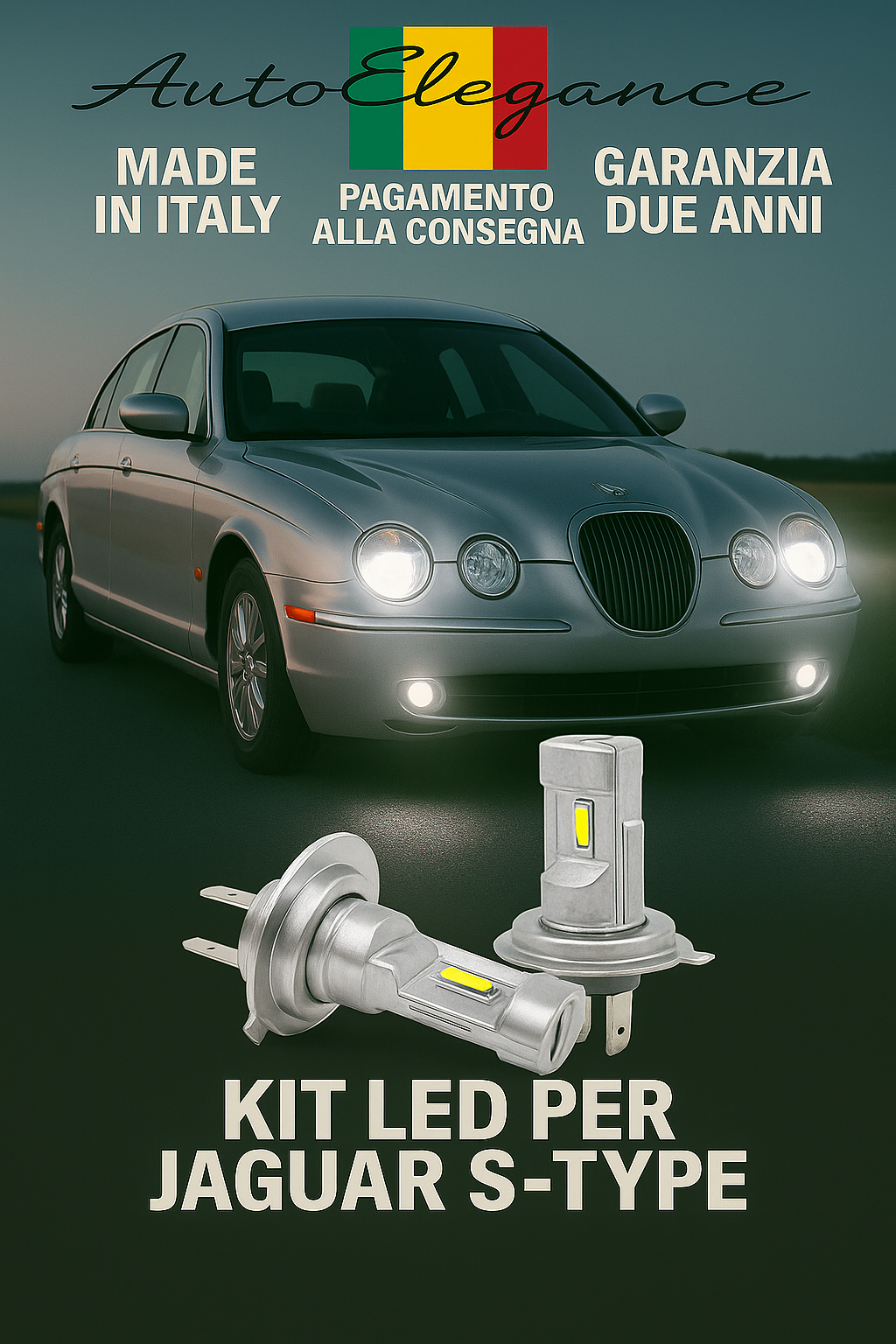 🔥Kit LED H7 6000K Bianchi per Anabbaglianti JAGUAR S-TYPE🔥
