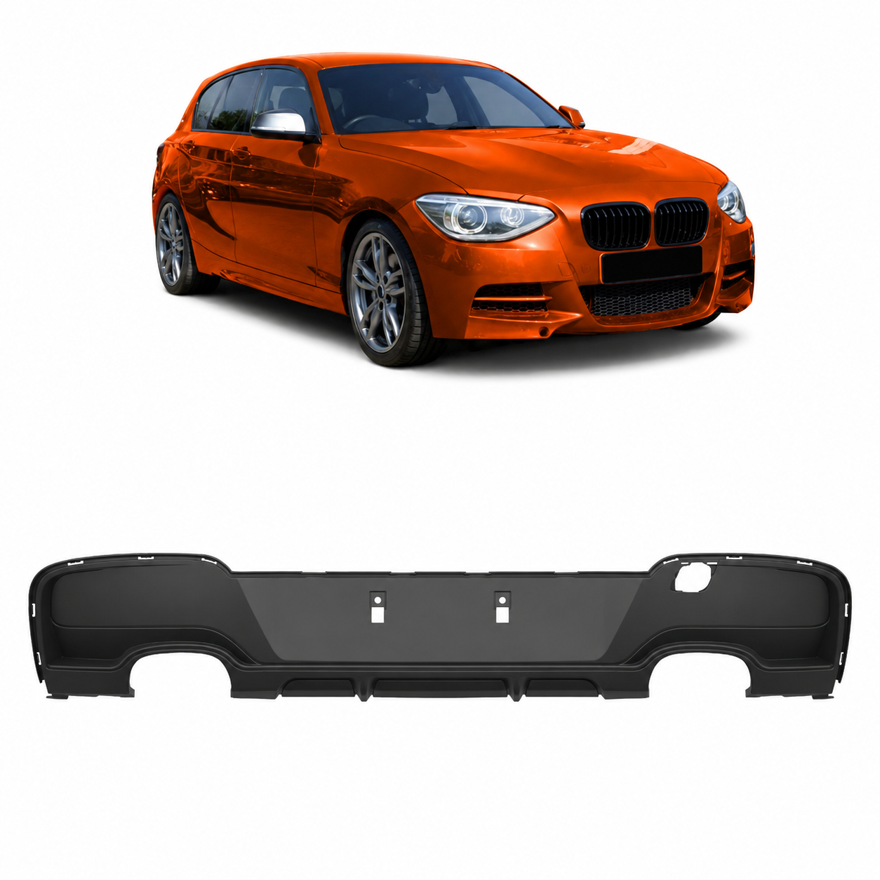 👉Diffusore paraurti posteriore adatto per BMW Serie 1 F20 F21 Hatchback 11-15👈