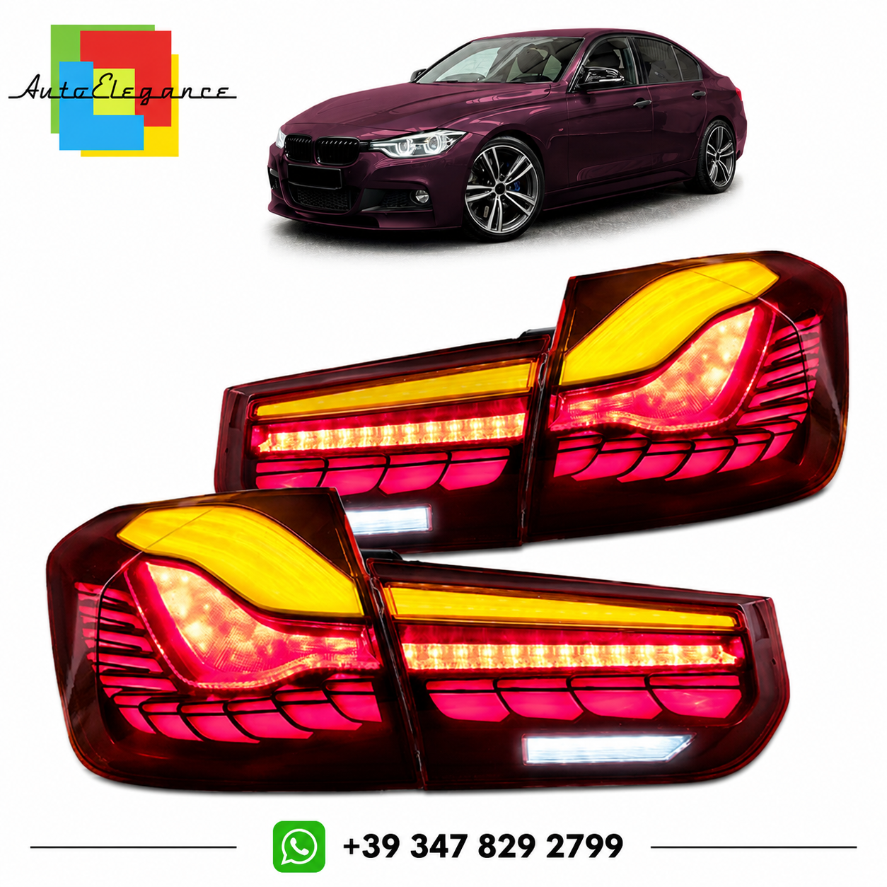👉Fanali posteriori a LED rossi dinamici adatti per BMW Serie3 F30 Sedan 13-18👈