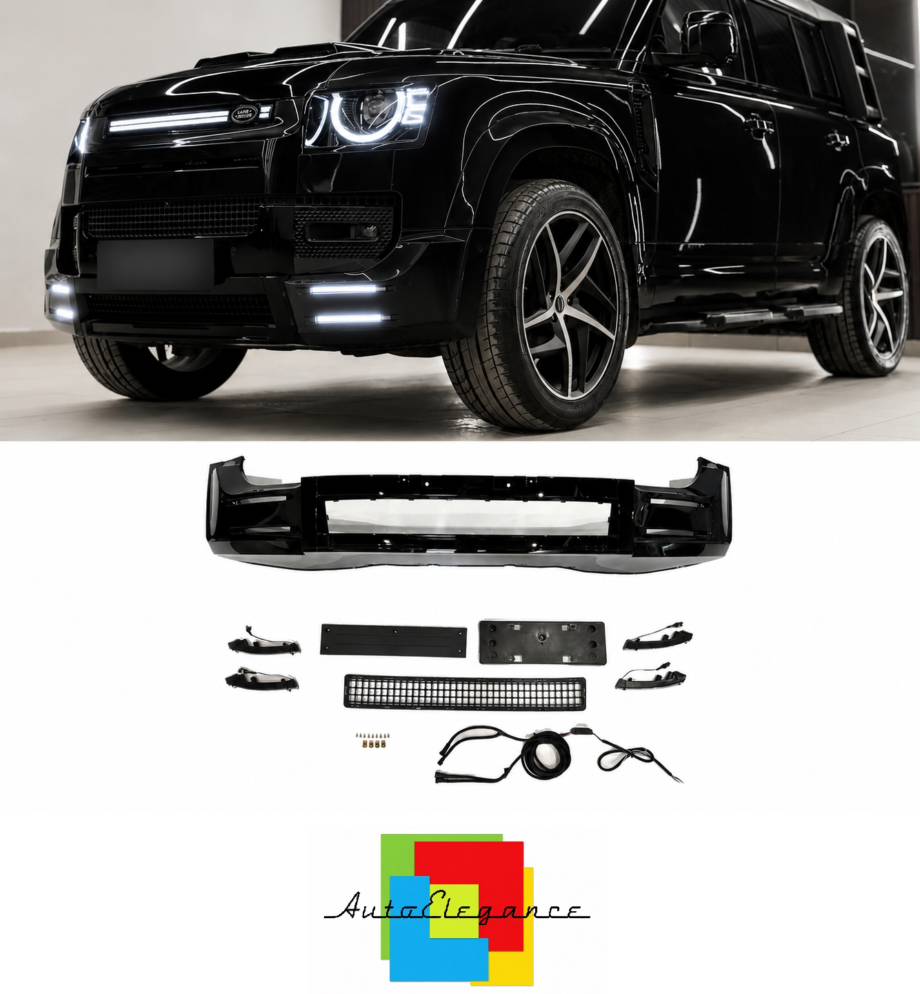 💕SOTTO  PARAURTI  LAND ROVER DEFENDER L663 NERO LUCIDO 2020+  💕