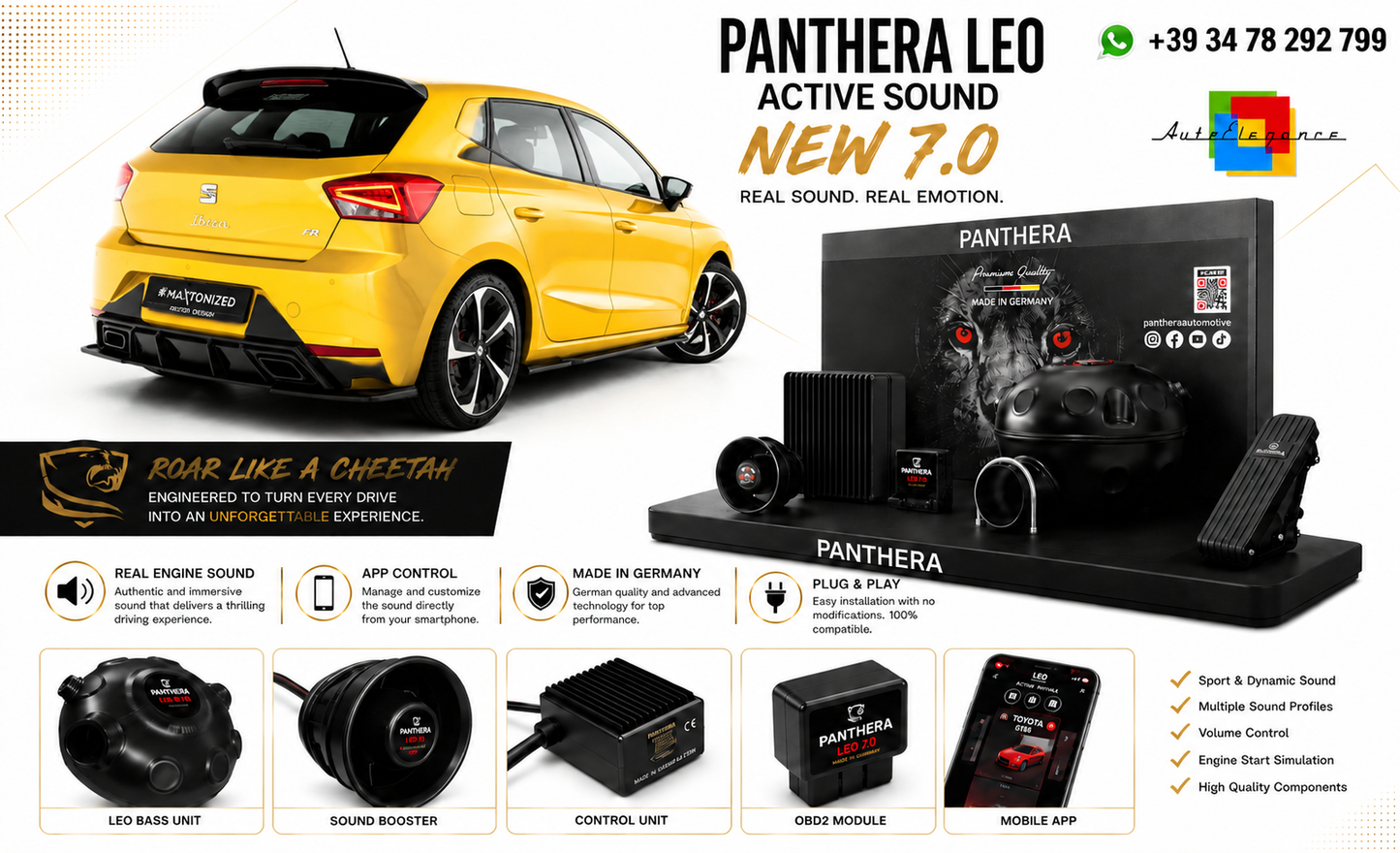💕ART.2672 PANTHERA Soundsystem Booster 7.0-Seat Ibiza FR/ Standard Mk5💕