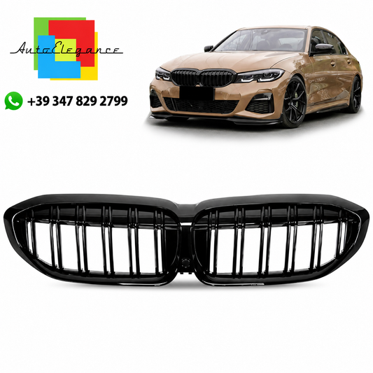 💫Griglia Anteriore Lucida Nero Doppia Linea per BMW Serie 3 G20 G21 (19-22)💫