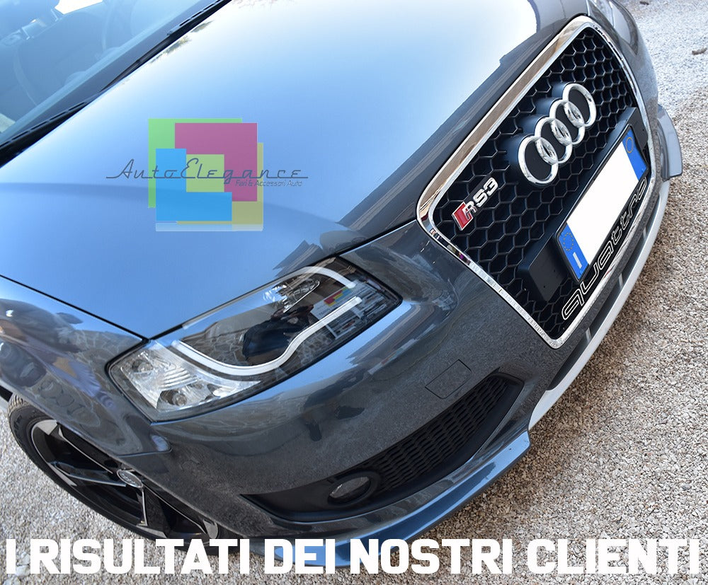 💎PARAURTI ANTERIORE ADATTO PER AUDI A3 8P 03-08 NERO CROMO LOOK RS3💎