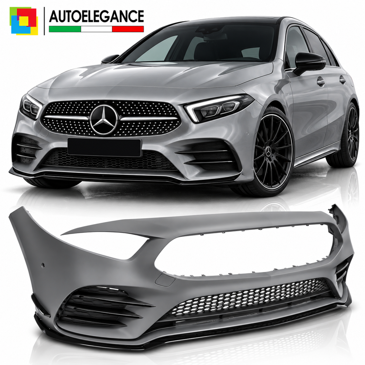 PARAURTI ANTERIORE SPORT CON FORO PER TELECAMERA compatibile con MERCEDES W177 1