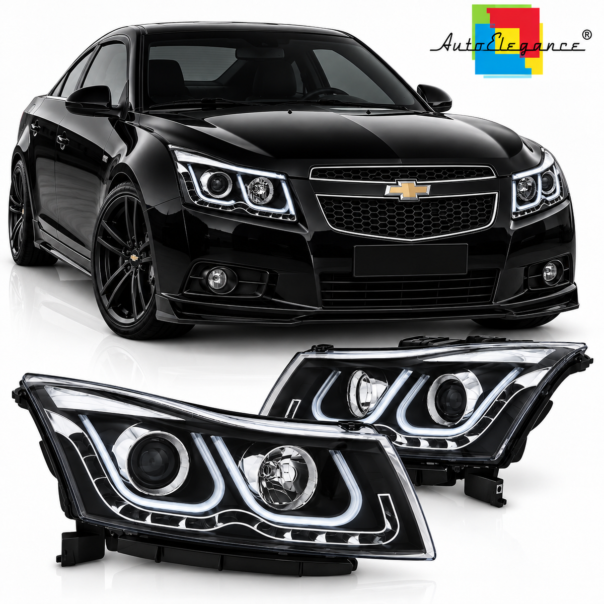 ART.6315 FARI INTERIORI ADATTO PER CHEVROLET CRUZE 09-12 NERO
