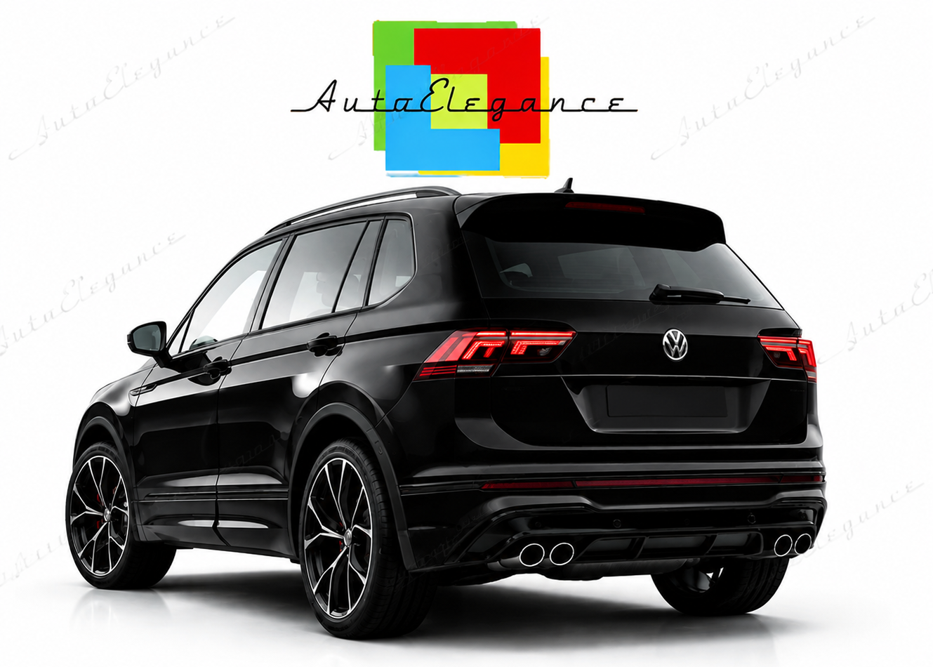 💕PARAURTI POSTERIORE VOLKSWAGEN VW TIGUAN 16-24 LOOK R NERO 💕