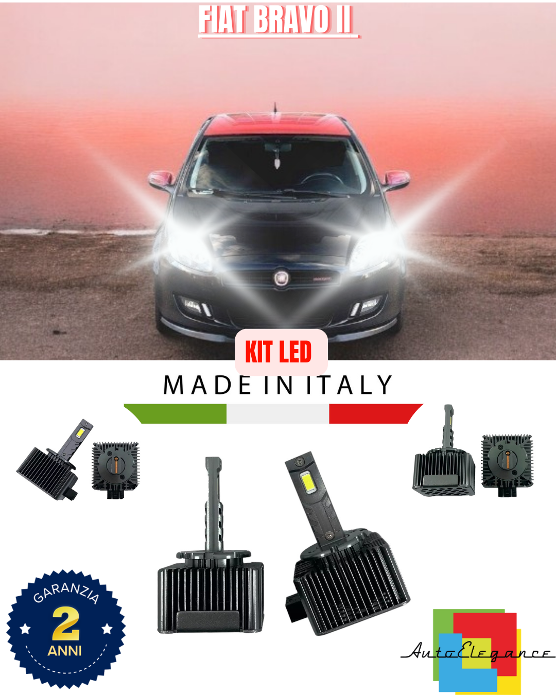 💕 KIT LED LAMPADE ANABBAGLIANTI D1S LED 6000K ADATTO PER FIAT BRAVO II 💕