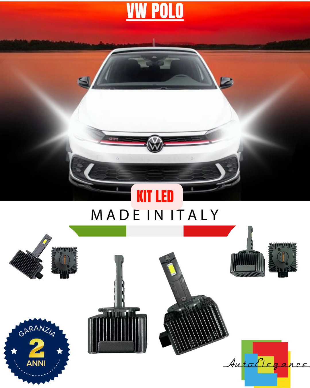 KIT LED LAMPADE ANABBAGLIANTI D3S LED 6000K ADATTO PER VW POLO