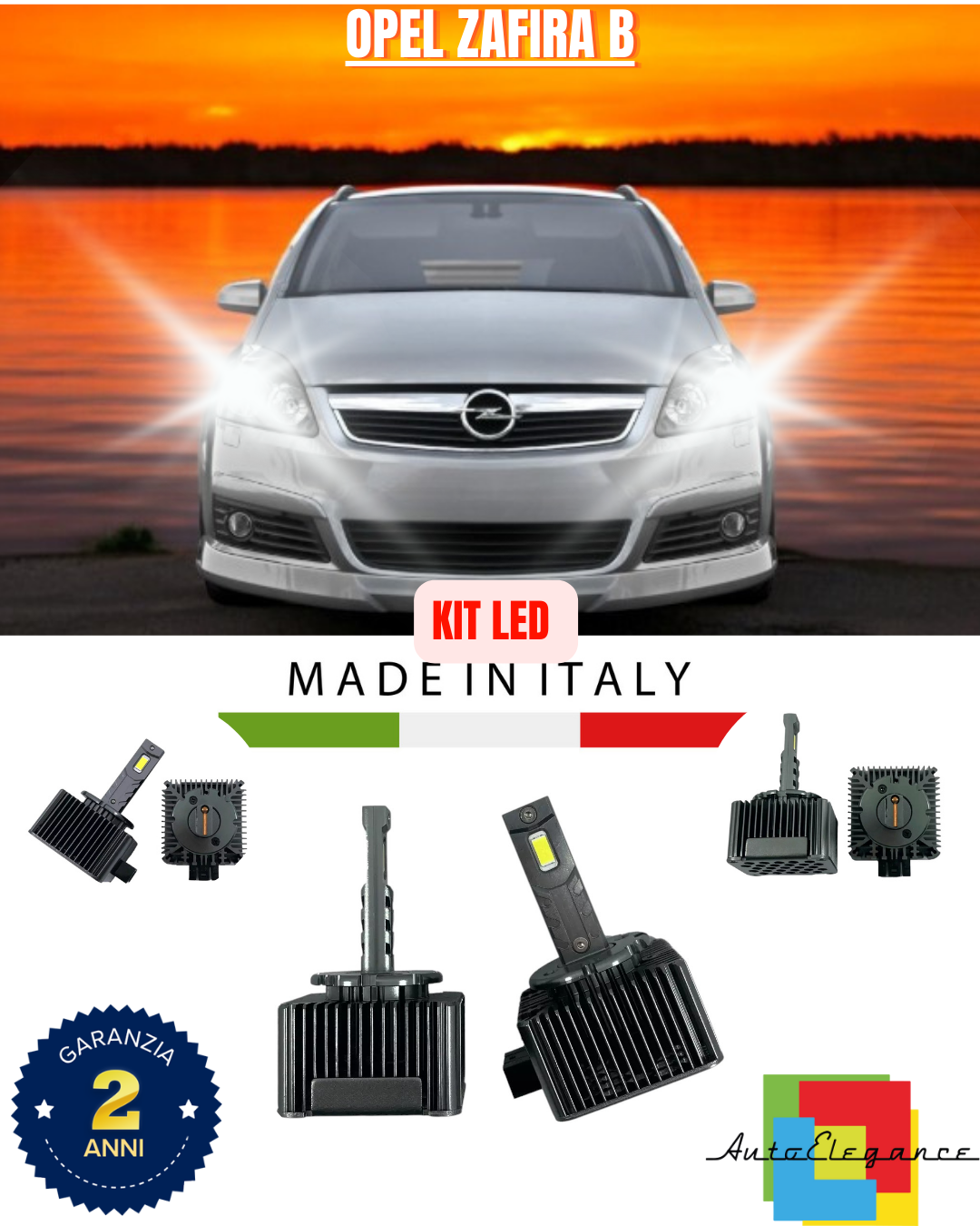 💕 KIT LED LAMPADE ANABBAGLIANTI D1S LED 6000K ADATTO PER OPEL ZAFIRA B 💕