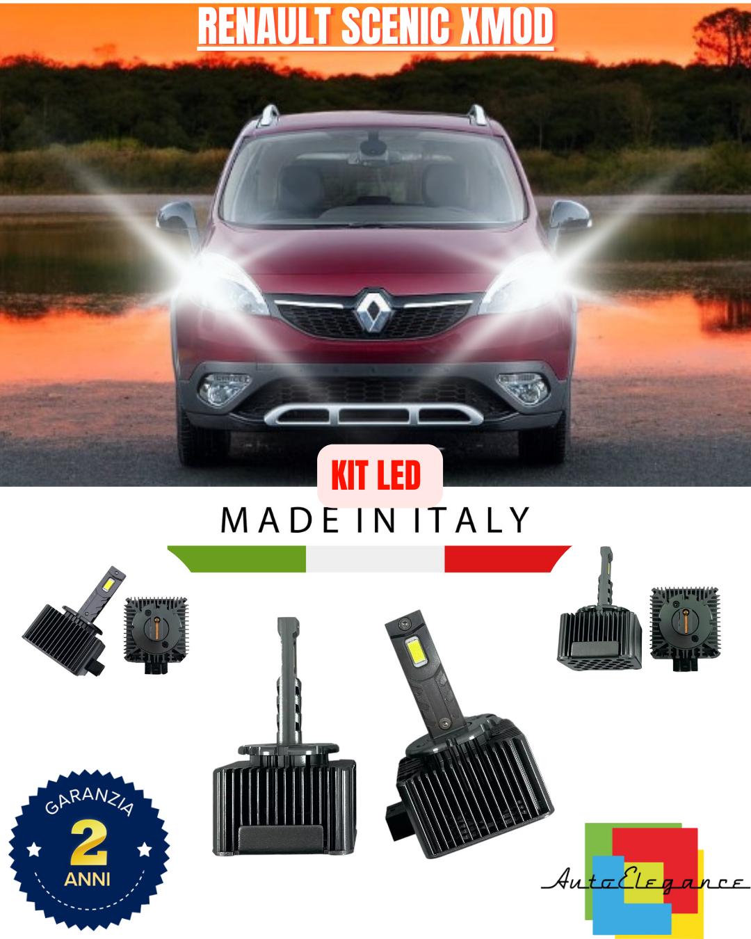 💕 KIT LED LAMPADE ANABBAGLIANTI D1S LED 6000K ADATTO PER RENAULT SCENIC XMOD 💕