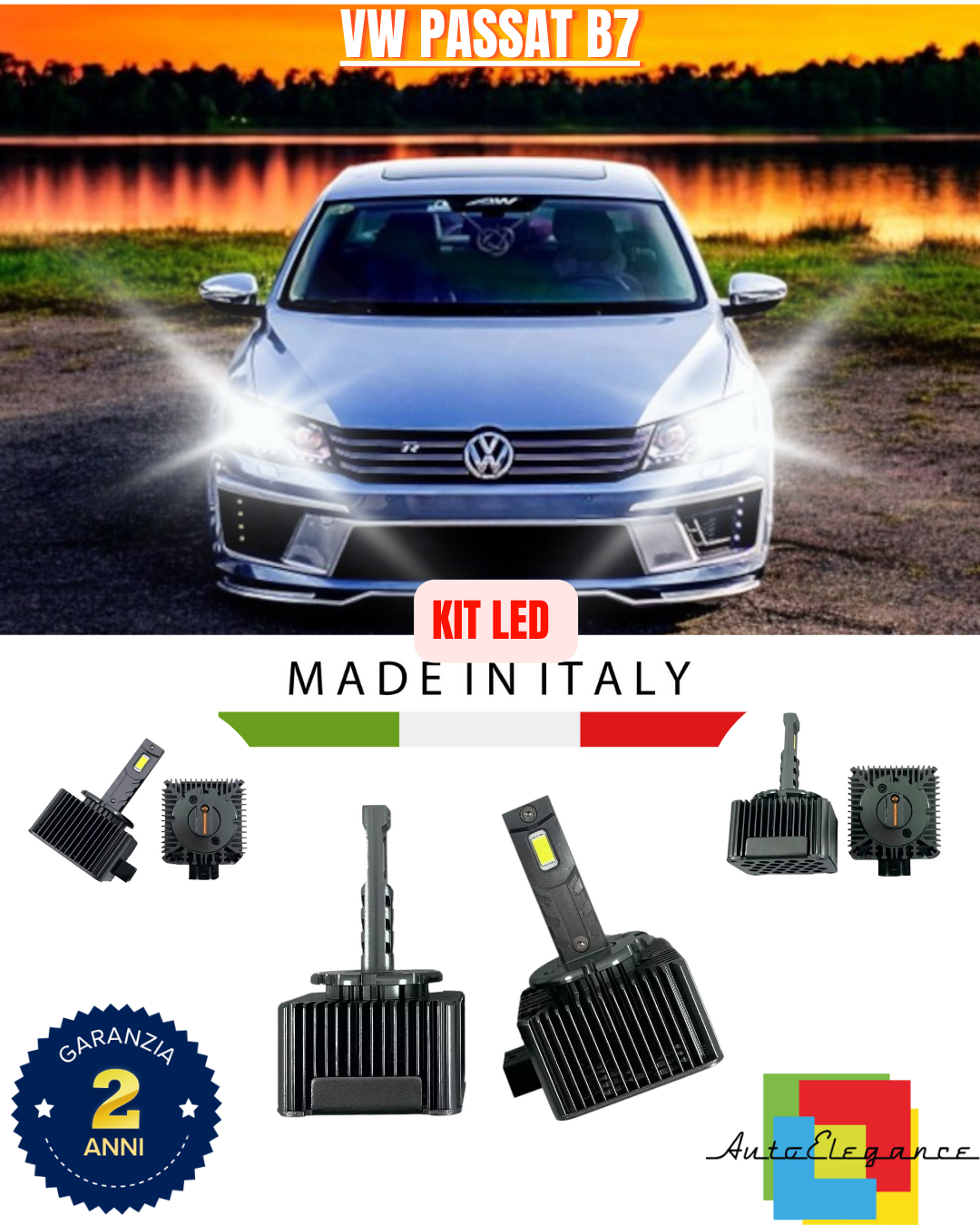 💕 KIT LED LAMPADE ANABBAGLIANTI D3S LED 6000K ADATTO PER VW PASSAT B7 💕