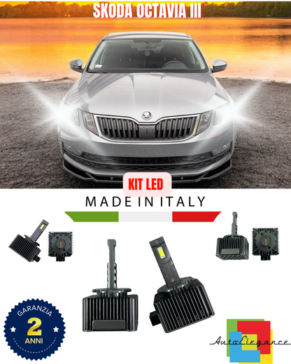 💕 KIT LED LAMPADE ANABBAGLIANTI D3S LED 6000K ADATTO PER SKODA OCTAVIA III 💕